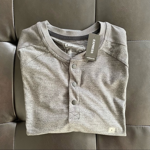 Grey Express Long Sleeve Henley Small - Picture 4 of 4